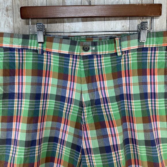 Brooks Brothers 346 Shorts Mens 40 Green Pink Blue Madras Plaid Preppy Summer - Picture 3 of 8